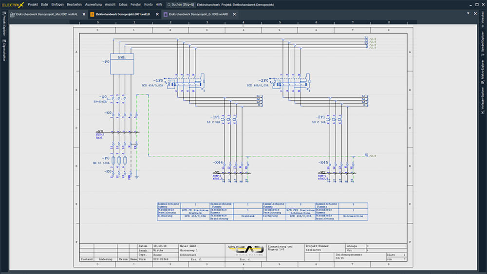 WSCAD Elektrohandwerk Stromlaufplan