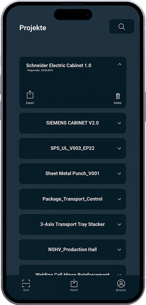 Projektübersicht Cabinet AR